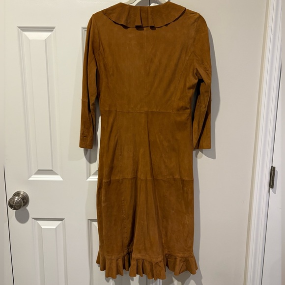 Calypso St Barth Suede Ruffle Trench Jacket - Picture 6 of 12